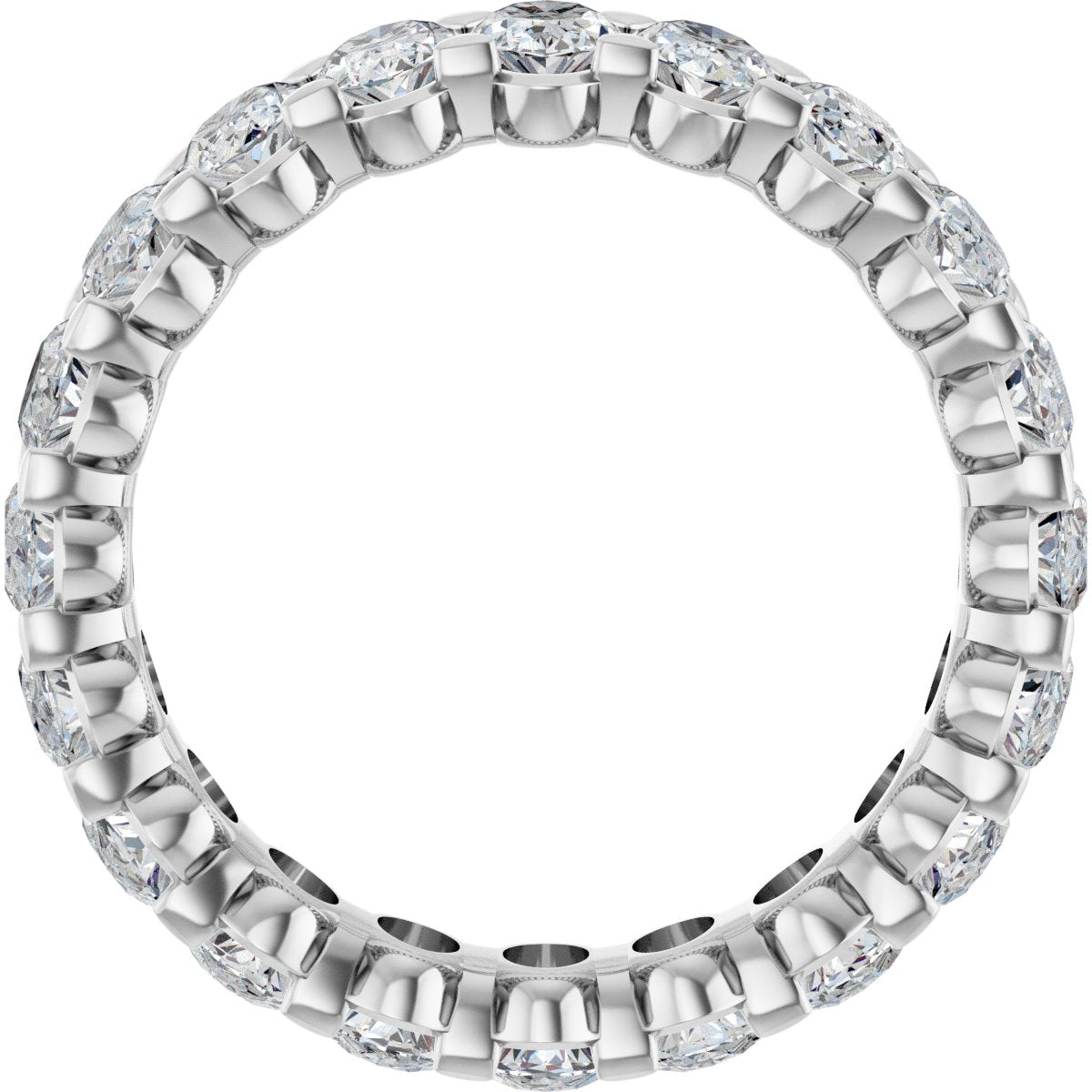 4 3/4 Ctw Oval Lab-Grown Diamond Eternity Band - White Gold - Lab Grown Diamond