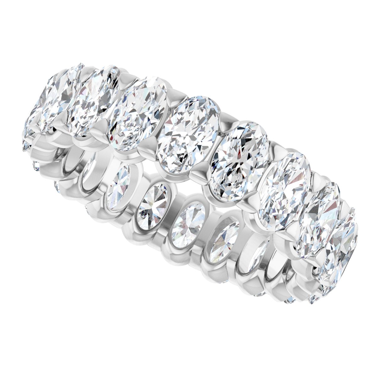 4 3/4 Ctw Oval Lab-Grown Diamond Eternity Band - White Gold - Lab Grown Diamond