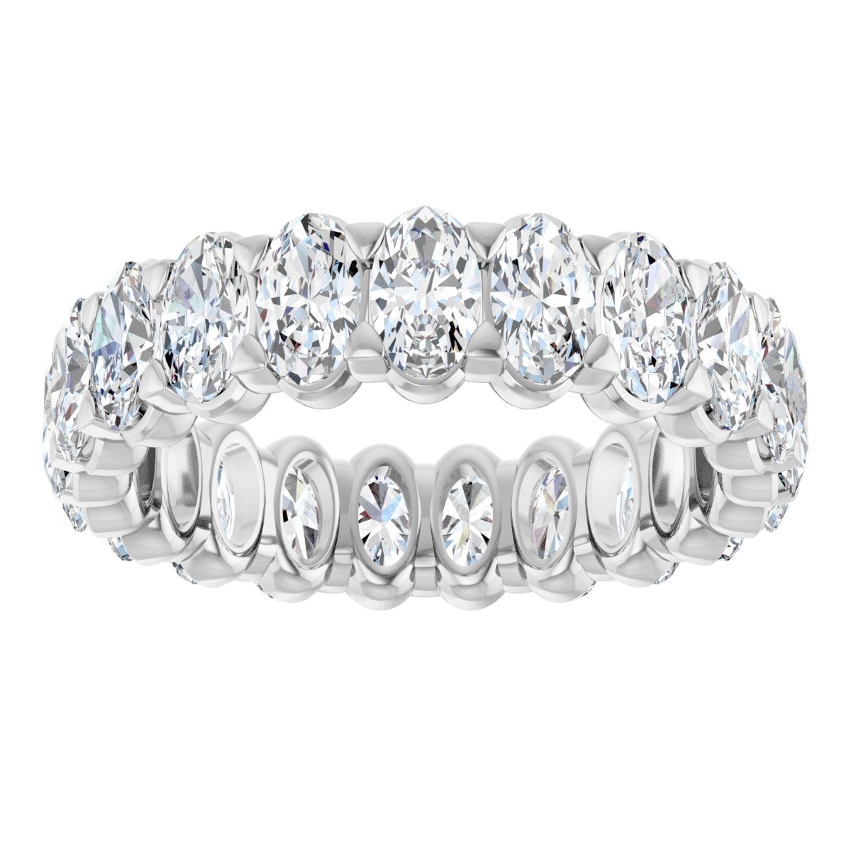 5 Ctw Oval Lab-Grown Diamond Eternity Band - White Gold - Lab Grown Diamond