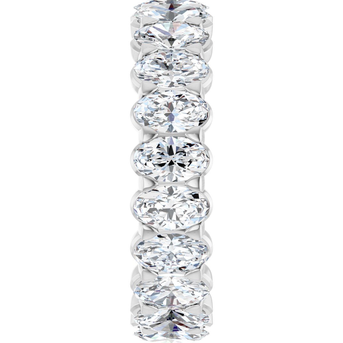 5 Ctw Oval Lab-Grown Diamond Eternity Band - White Gold - Lab Grown Diamond