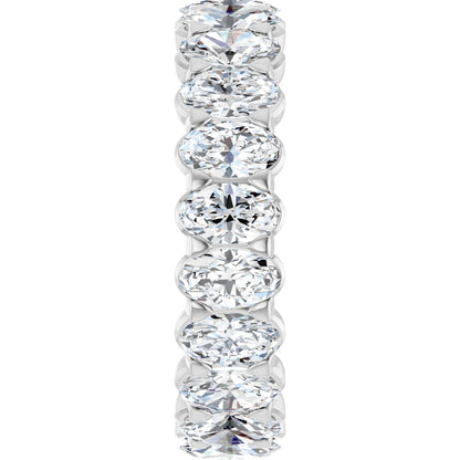 5 Ctw Oval Lab-Grown Diamond Eternity Band - White Gold - Lab Grown Diamond