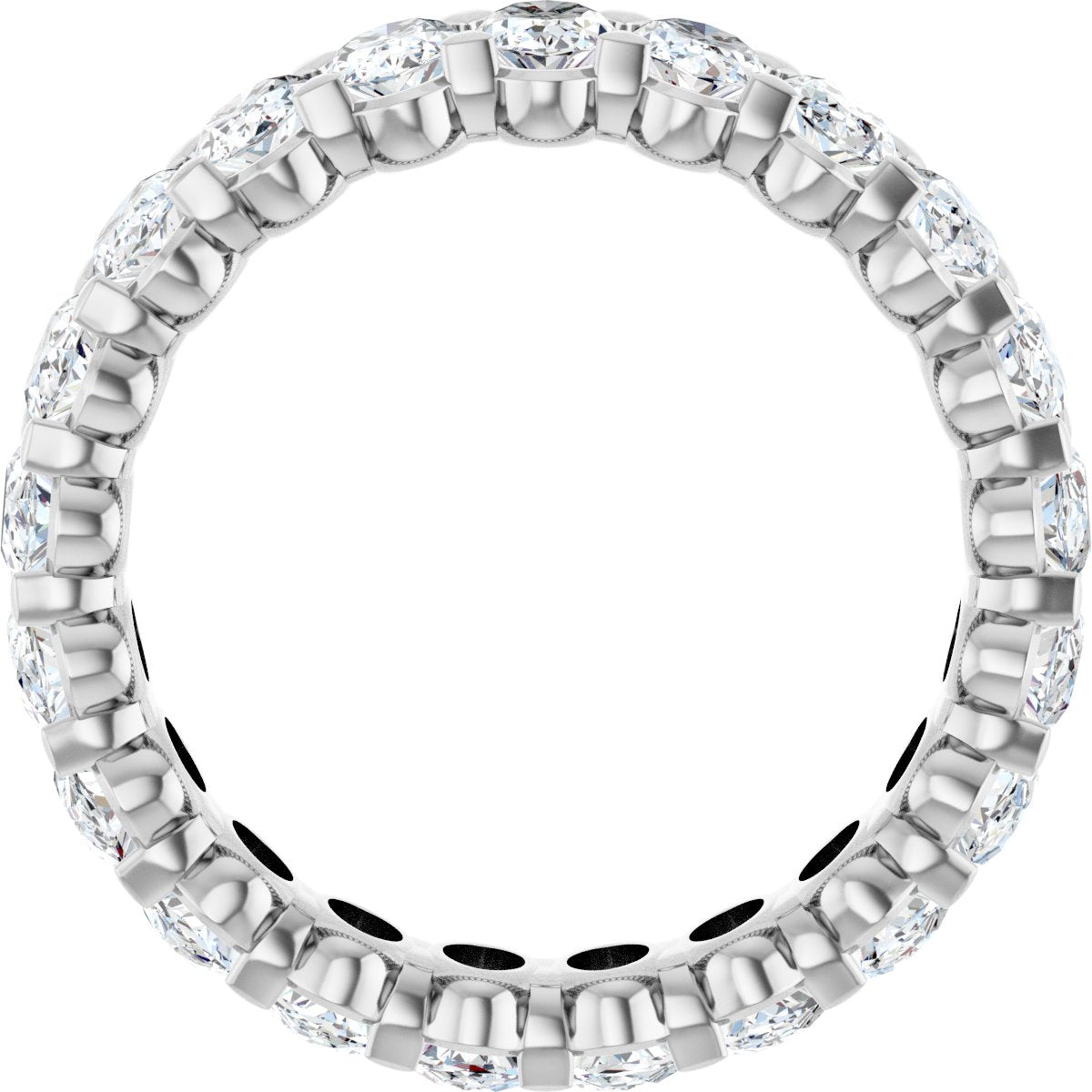 5 Ctw Oval Lab-Grown Diamond Eternity Band - White Gold - Lab Grown Diamond