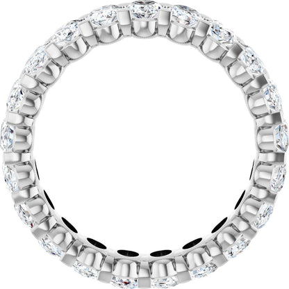 5 Ctw Oval Lab-Grown Diamond Eternity Band - White Gold - Lab Grown Diamond