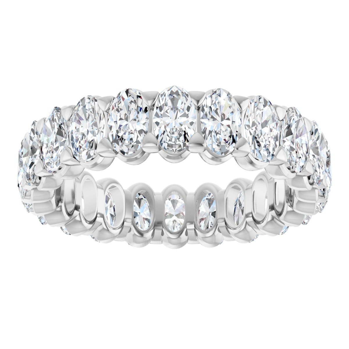 5 1/3 Ctw Oval Lab-Grown Diamond Eternity Band - White Gold - Lab Grown Diamond
