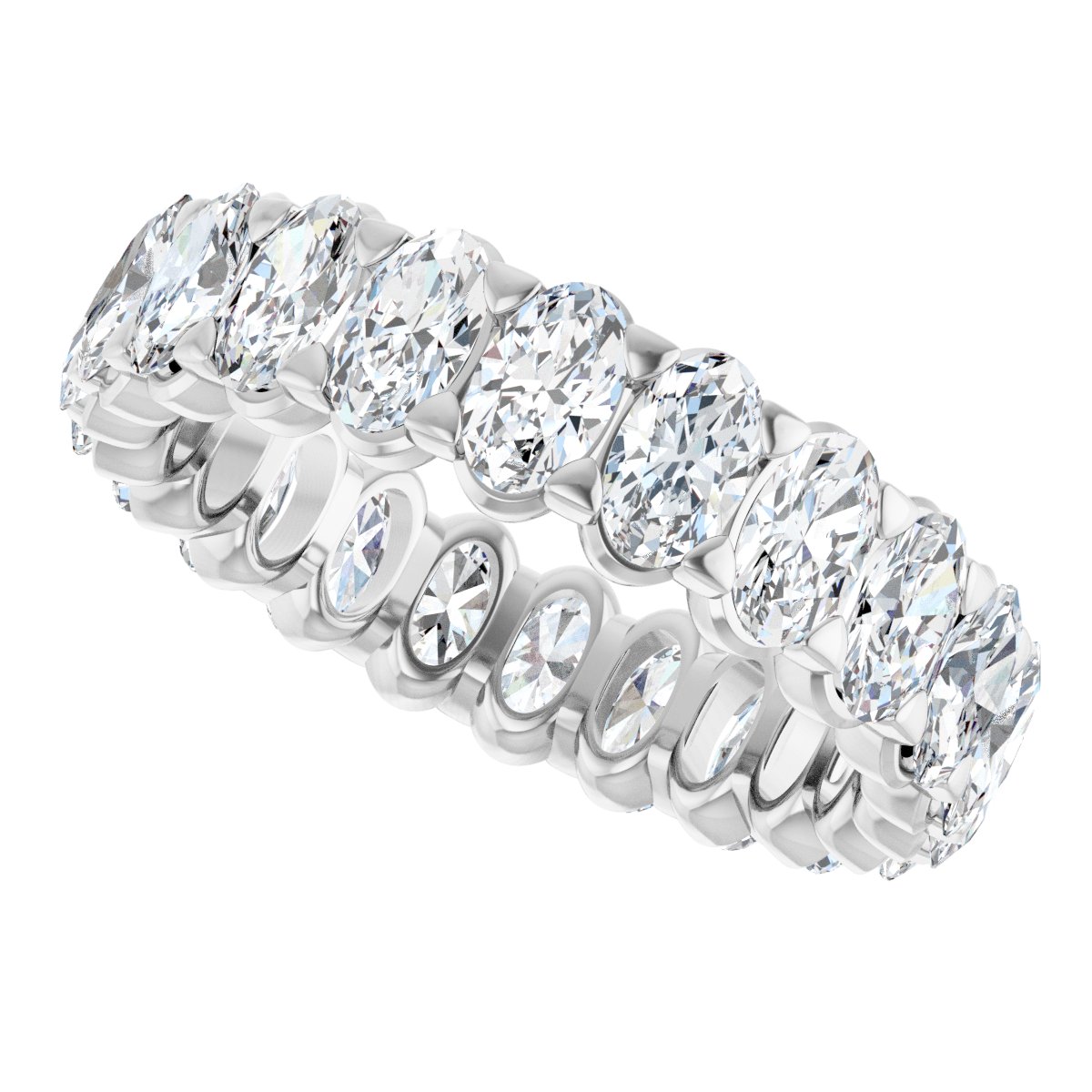 5 1/3 Ctw Oval Lab-Grown Diamond Eternity Band - White Gold - Lab Grown Diamond