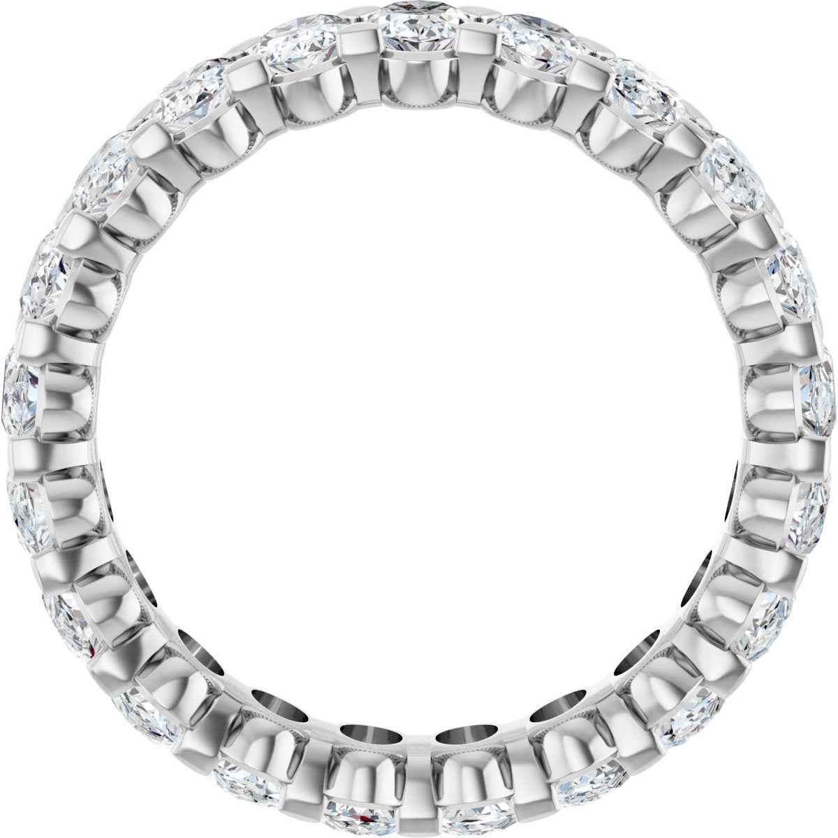 5 Ctw Oval Lab-Grown Diamond Eternity Band - White Gold - Lab Grown Diamond