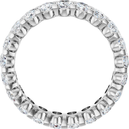 5 Ctw Oval Lab-Grown Diamond Eternity Band - White Gold - Lab Grown Diamond