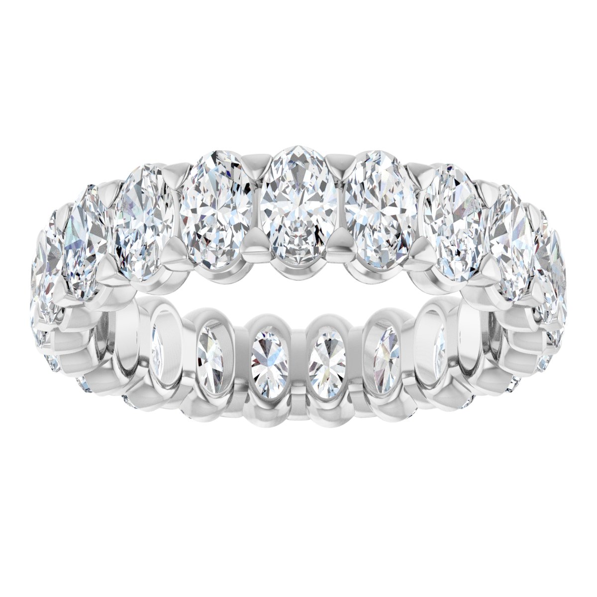 5 Ctw Oval Lab-Grown Diamond Eternity Band - White Gold - Lab Grown Diamond