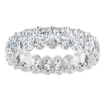 5 Ctw Oval Lab-Grown Diamond Eternity Band - White Gold - Lab Grown Diamond
