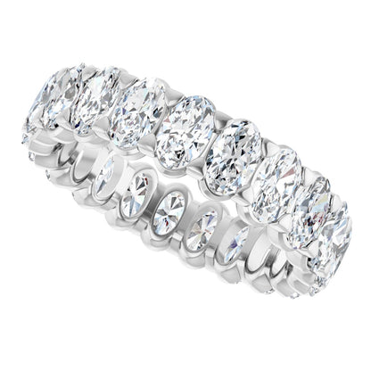 5 Ctw Oval Lab-Grown Diamond Eternity Band - White Gold - Lab Grown Diamond