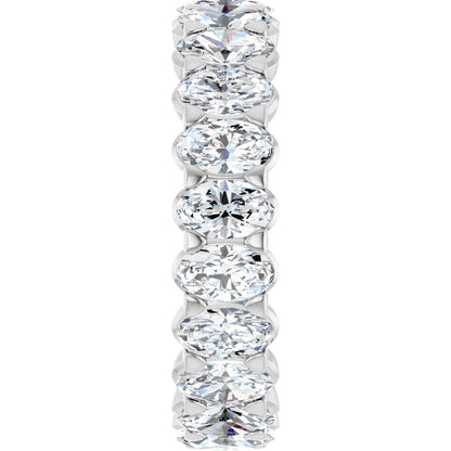 5 Ctw Oval Lab-Grown Diamond Eternity Band - White Gold - Lab Grown Diamond
