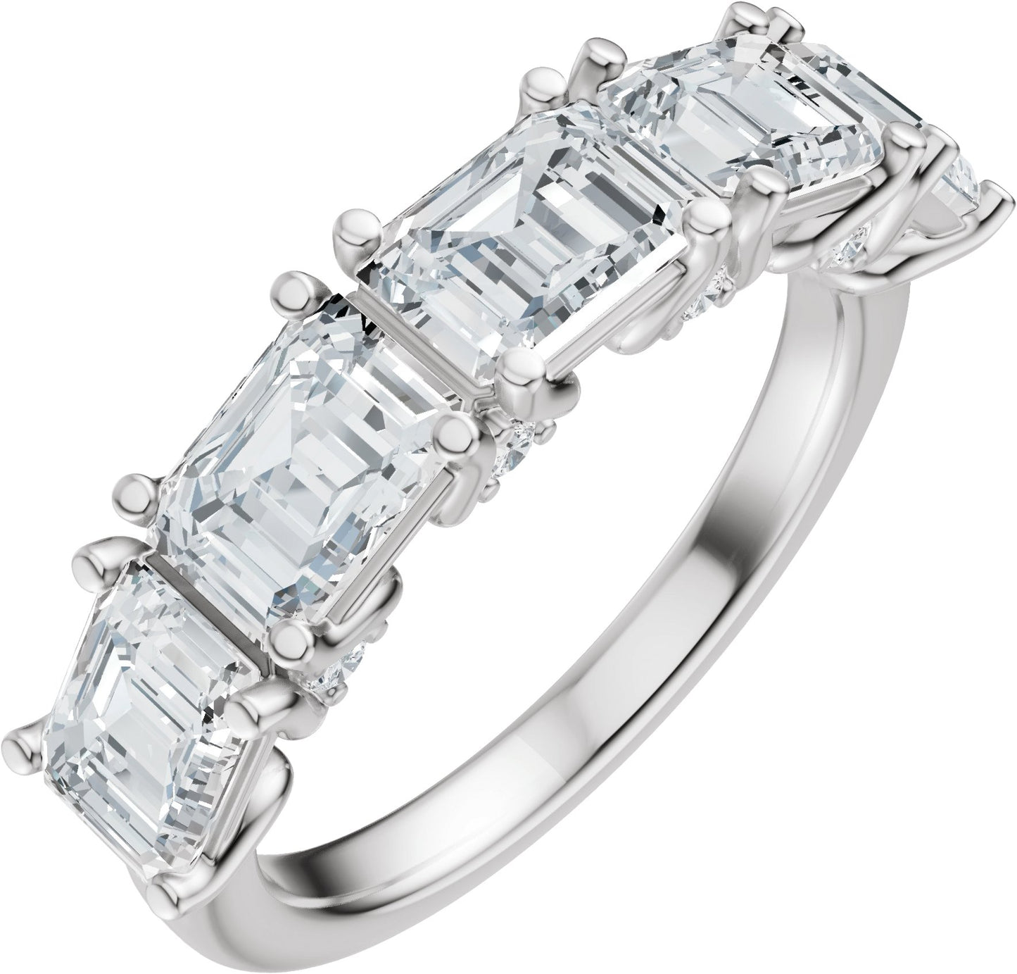 2 7/8 Ctw Emerald Lab-Grown Diamond Anniversary Band