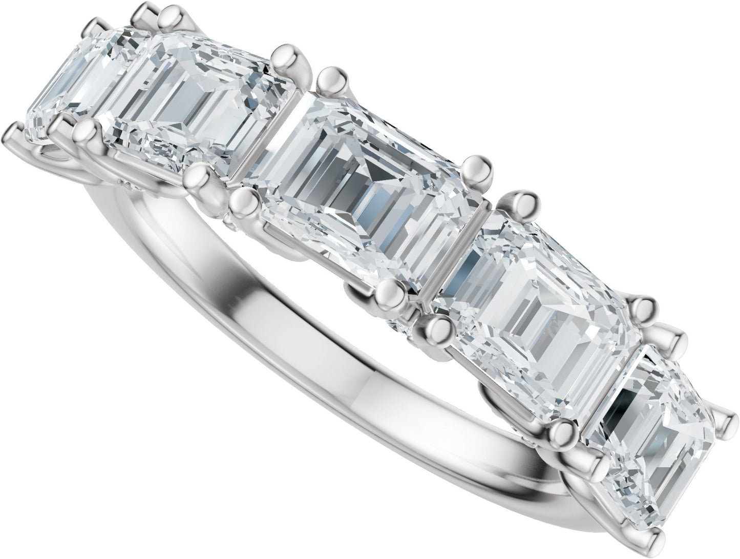 2 7/8 Ctw Emerald Lab-Grown Diamond Anniversary Band - White Gold - Lab Grown Diamond