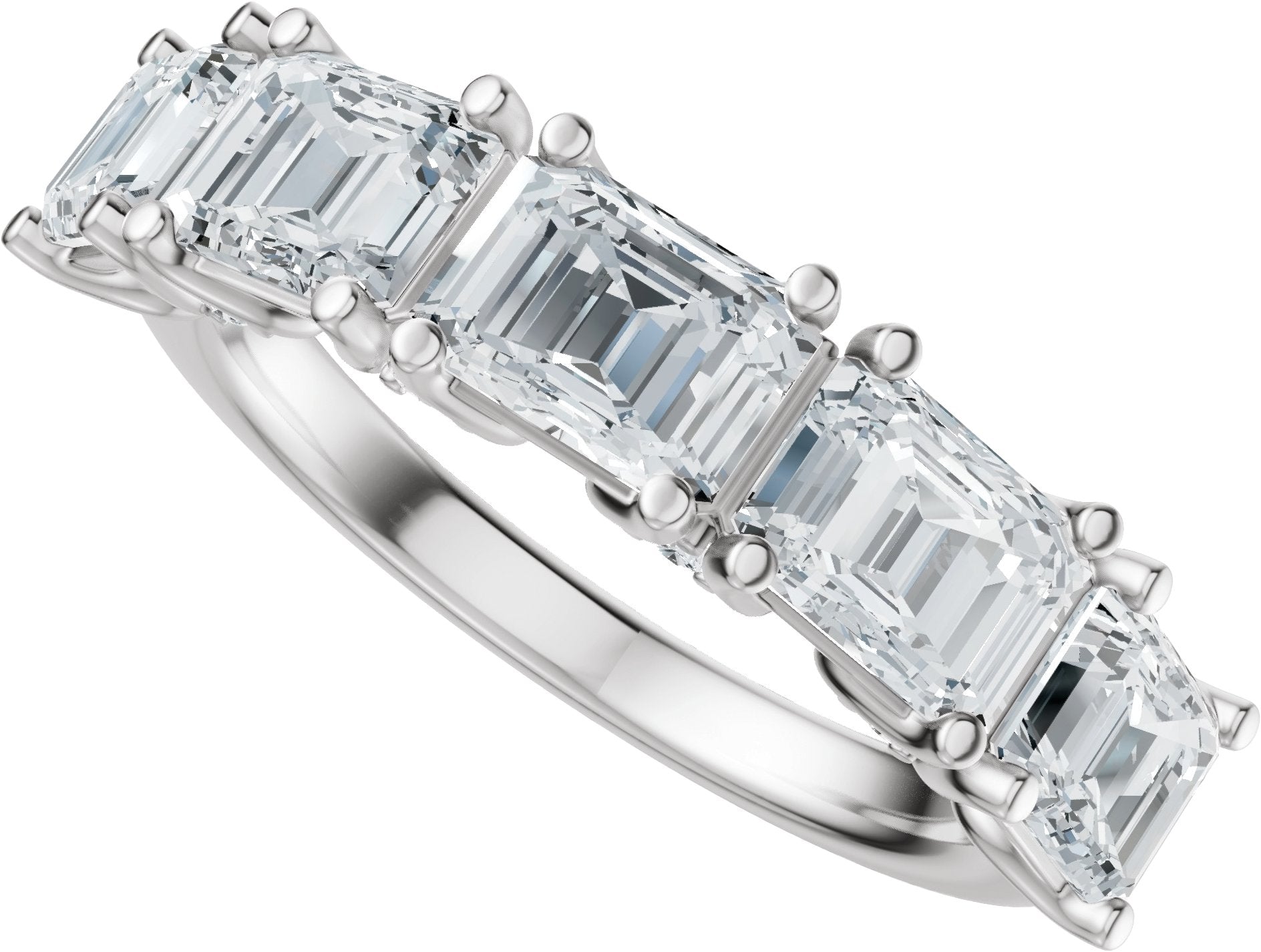 2 7/8 Ctw Emerald Lab-Grown Diamond Anniversary Band - White Gold - Lab Grown Diamond