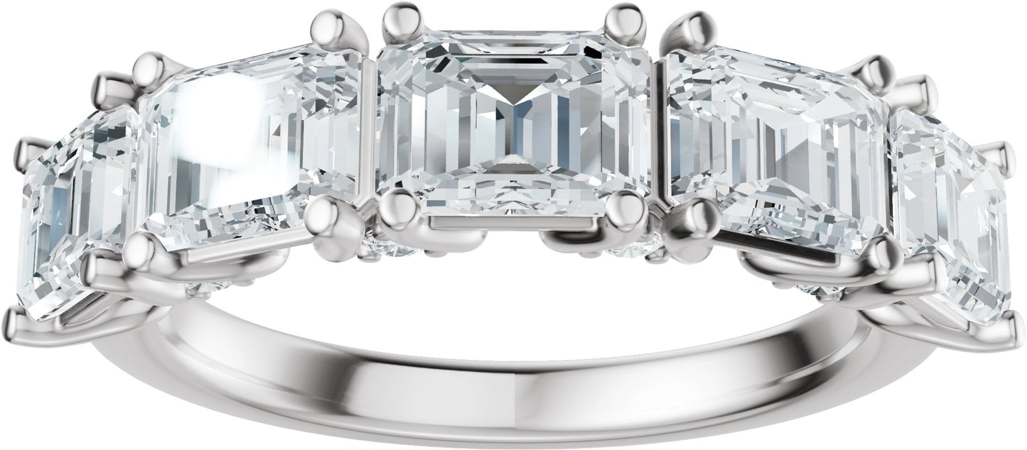 2 7/8 Ctw Emerald Lab-Grown Diamond Anniversary Band - White Gold - Lab Grown Diamond