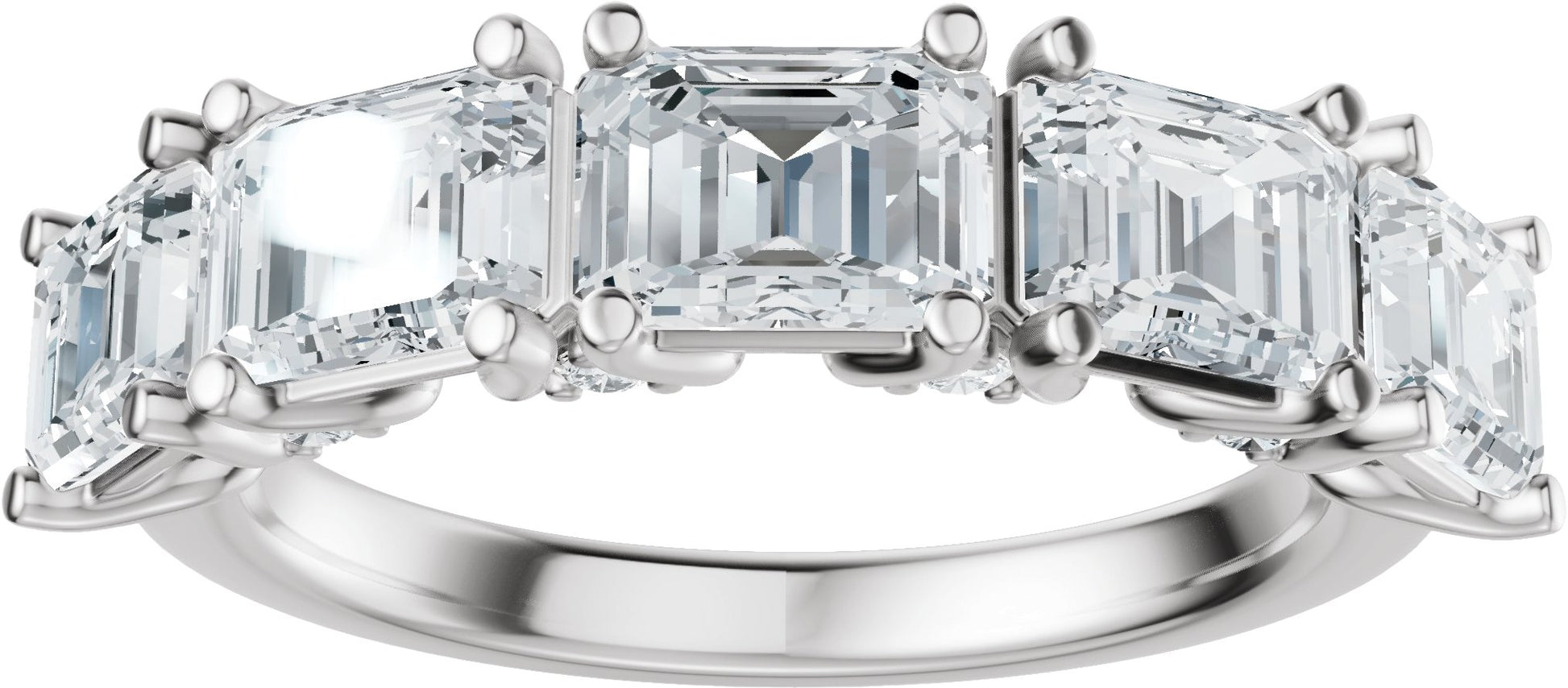 2 7/8 Ctw Emerald Lab-Grown Diamond Anniversary Band - White Gold - Lab Grown Diamond