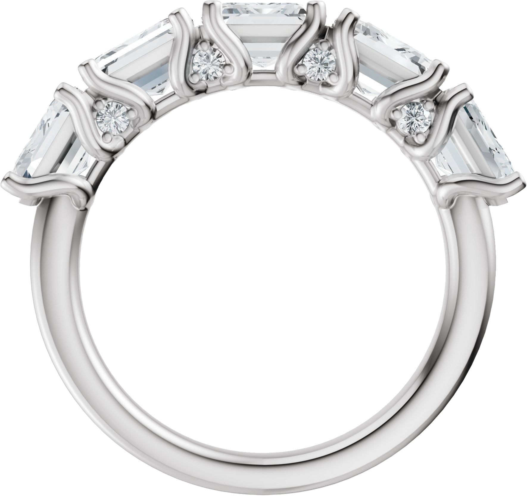 2 7/8 Ctw Emerald Lab-Grown Diamond Anniversary Band - White Gold - Lab Grown Diamond