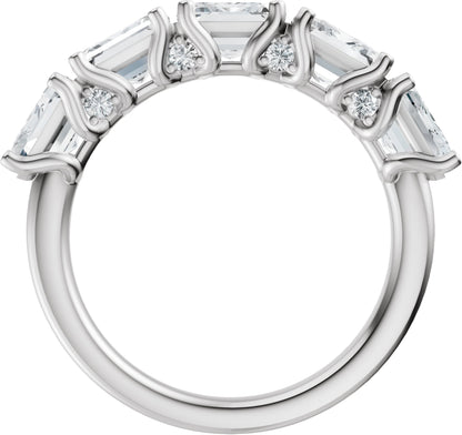 2 7/8 Ctw Emerald Lab-Grown Diamond Anniversary Band - White Gold - Lab Grown Diamond