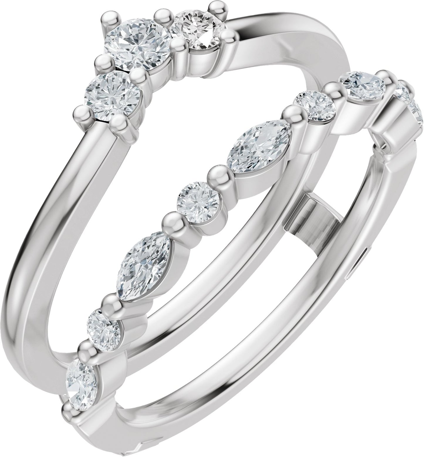 1/2 Ctw Lab-Grown Diamond Ring Guard - White Gold - Lab Grown Diamond