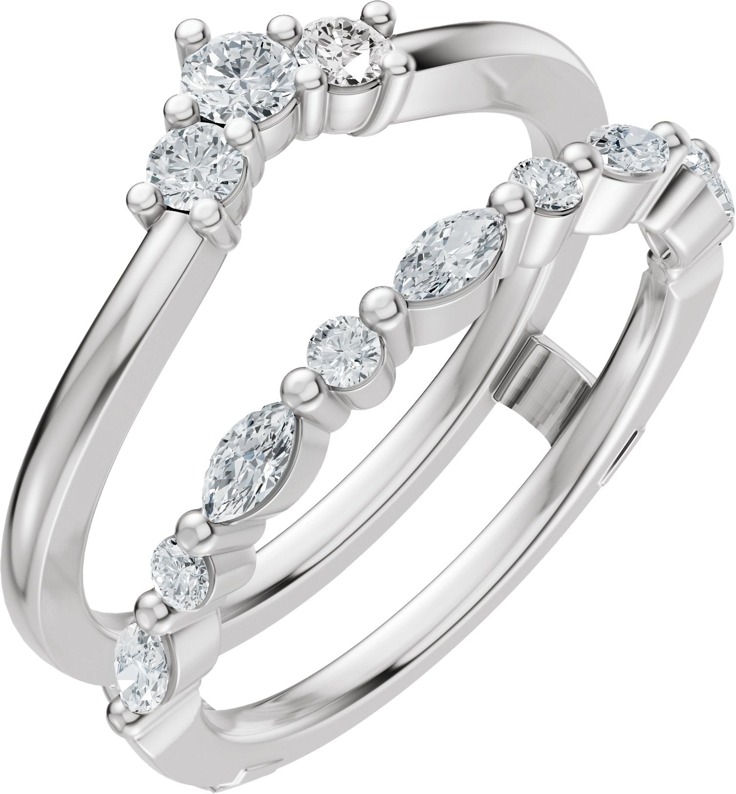 1/2 Ctw Lab-Grown Diamond Ring Guard - White Gold - Lab Grown Diamond