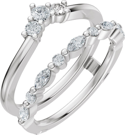 1/2 Ctw Lab-Grown Diamond Ring Guard - White Gold - Lab Grown Diamond