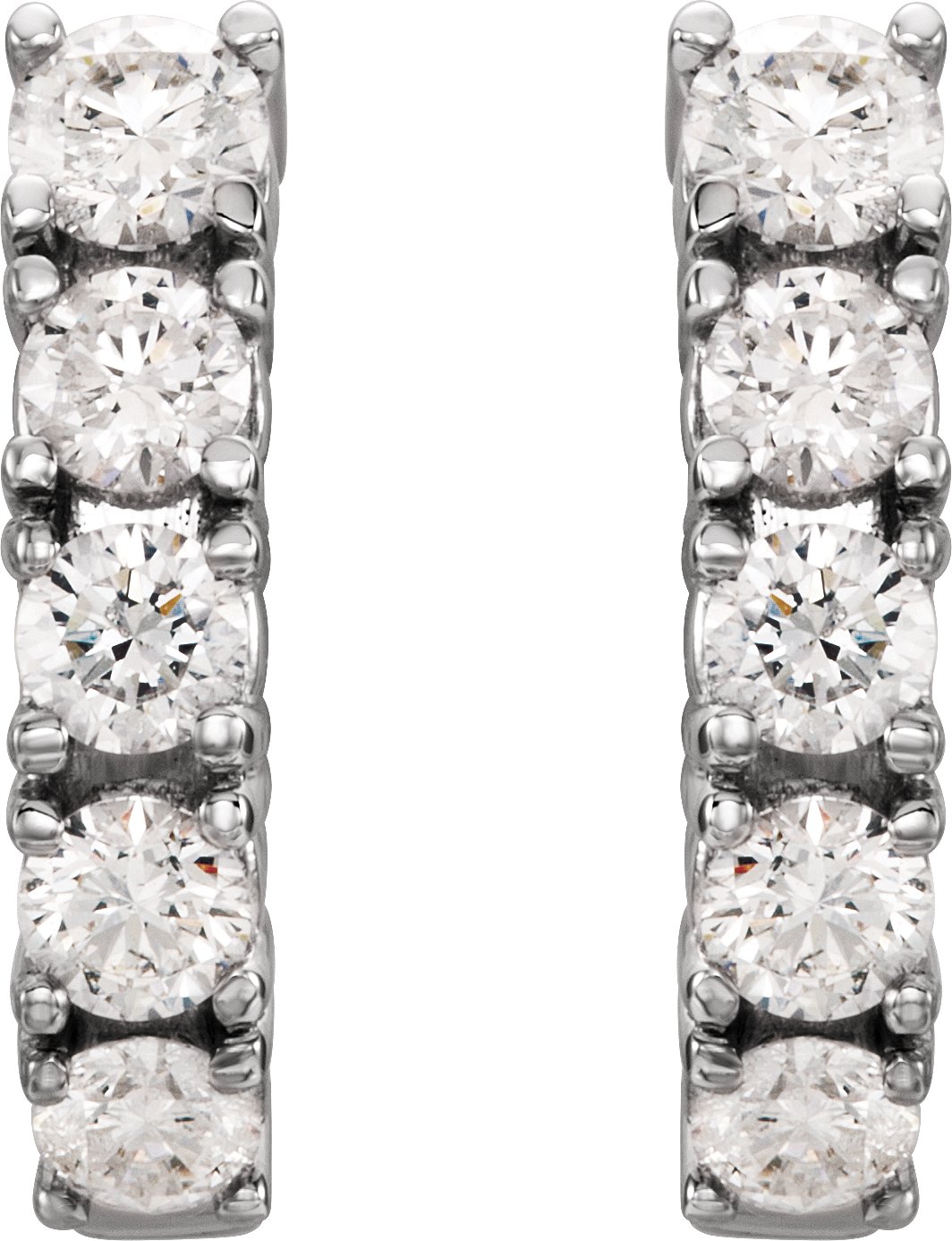 1 1/2 Ctw Lab Grown Diamond J-Hoop Earrings - Yellow Gold - Lab Grown Diamond