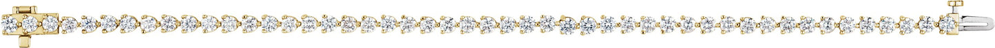 4 3/4 Ctw Lab-Grown Diamond Bracelet - Yellow Gold - Lab Grown Diamond