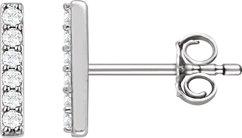 1/10 Ctw Lab-Grown Diamond Bar Earrings