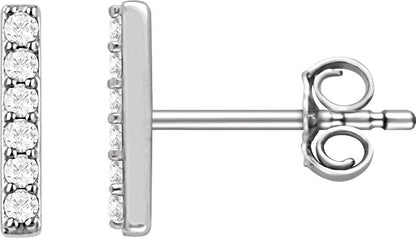 1/10 Ctw Lab-Grown Diamond Bar Earrings