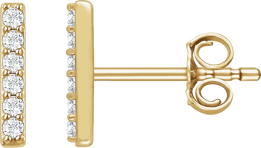 1/10 Ctw Lab-Grown Diamond Bar Earrings - Lab Grown Diamond