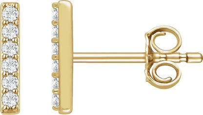 1/10 Ctw Lab-Grown Diamond Bar Earrings - Lab Grown Diamond