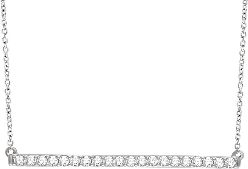 1/2 Ctw Natural Diamond Bar Necklace