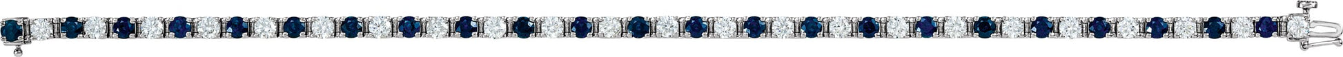 Lab-Grown Emerald And Diamond Line Bracelet - Lab Grown Diamond