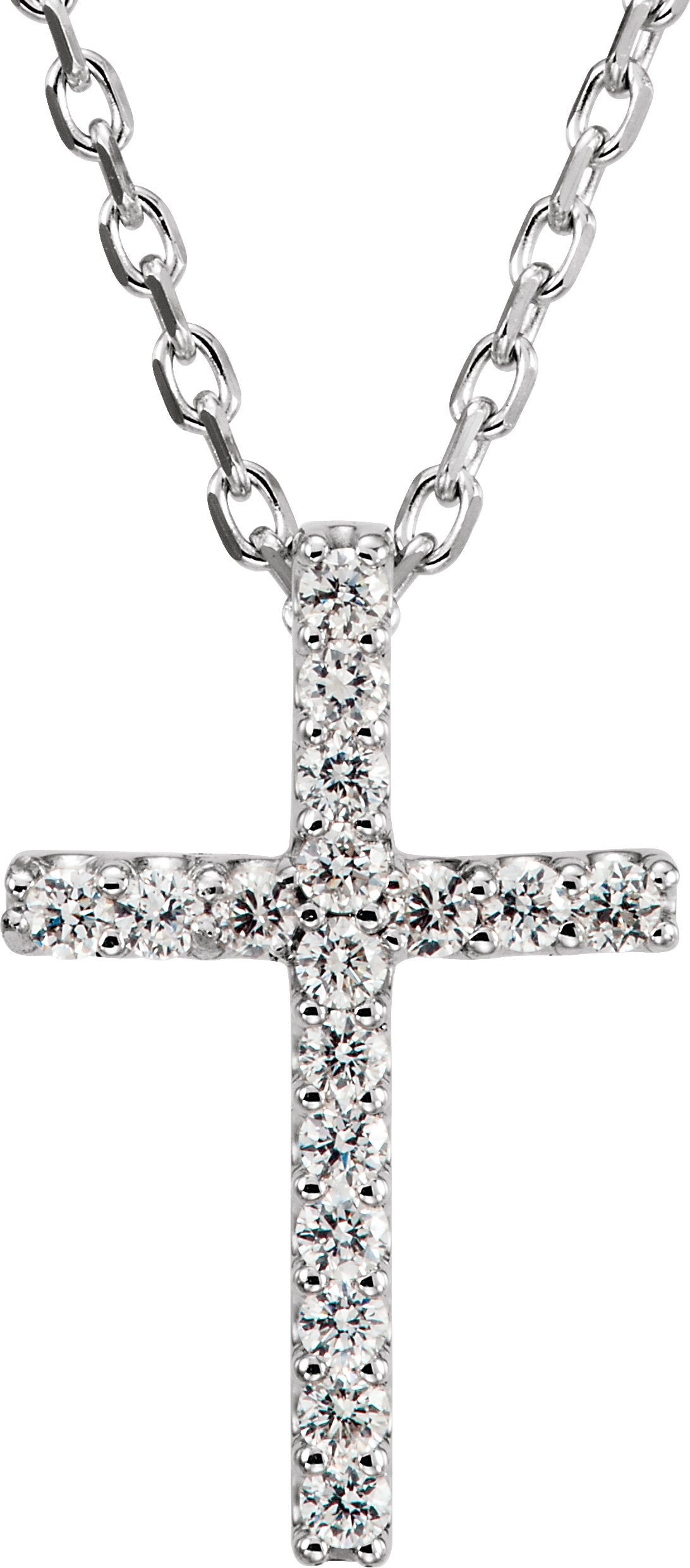 .06 Ctw Petite Lab Grown Diamond Cross Necklace - Lab Grown Diamond