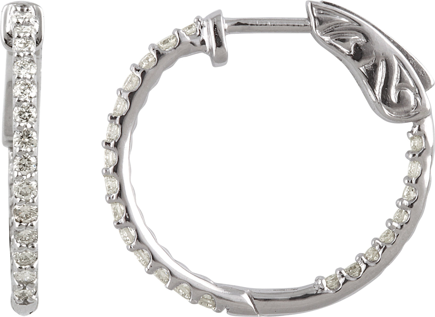 1/3Ctw Lab-Grown Diamond Inside-Outside Hoop Earrings