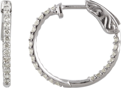 1/3Ctw Lab-Grown Diamond Inside-Outside Hoop Earrings