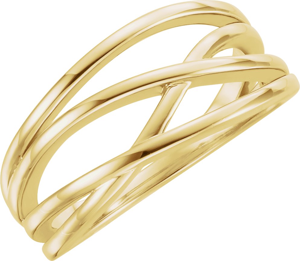 Lab-Grown Diamond Criss-Cross Ring - Yellow Gold - Lab Grown Diamond
