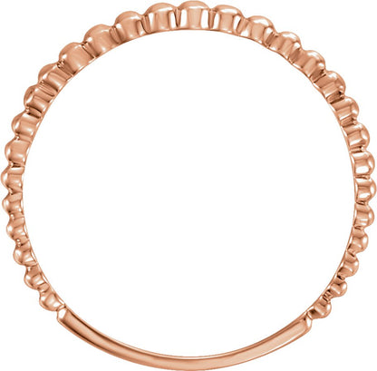 Beaded Stackable Ring - Rose Gold