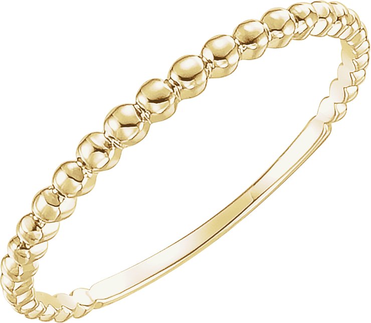 Beaded Stackable Ring - Yellow Gold