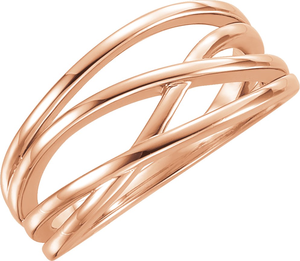 Lab-Grown Diamond Criss-Cross Ring - Rose Gold - Lab Grown Diamond