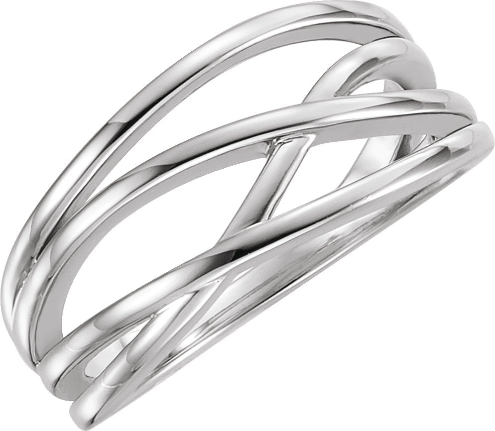 Lab-Grown Diamond Criss-Cross Ring - White Gold - Lab Grown Diamond