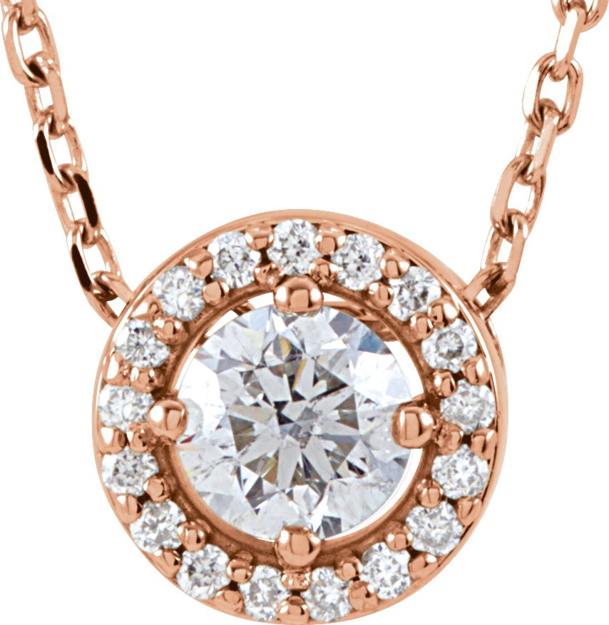 1/5 Ctw Lab-Grown Diamond Necklace - Rose Gold - Lab Grown Diamond