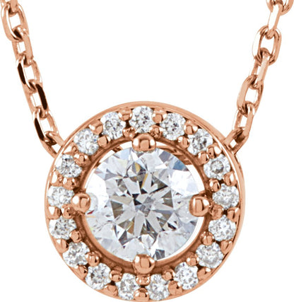 1/5 Ctw Lab-Grown Diamond Necklace - Rose Gold - Lab Grown Diamond