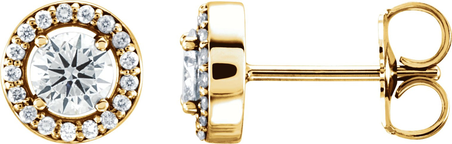 1/2 Ctw Lab Grown Diamond Halo-Style Earrings