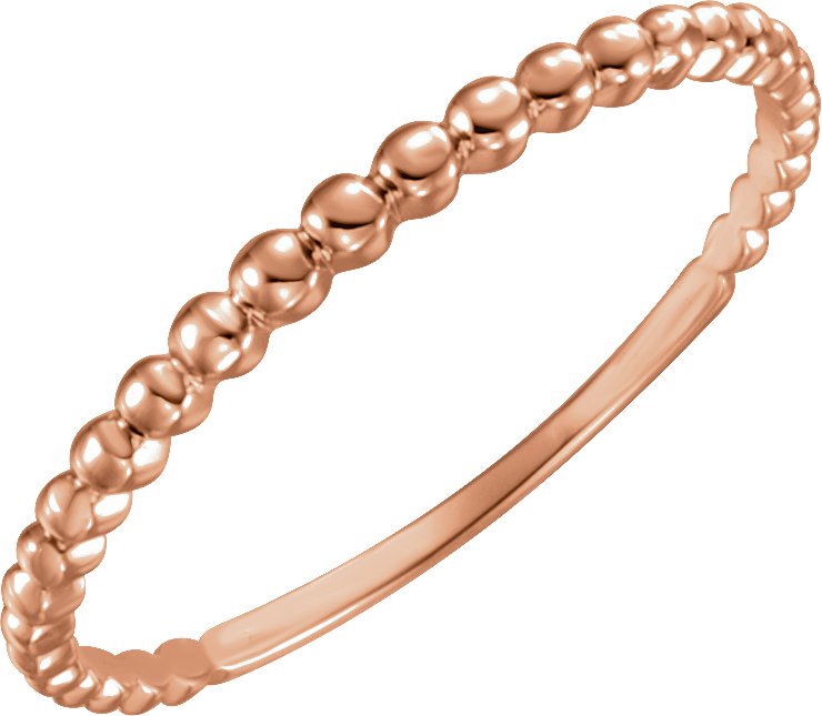 Beaded Stackable Ring - Rose Gold