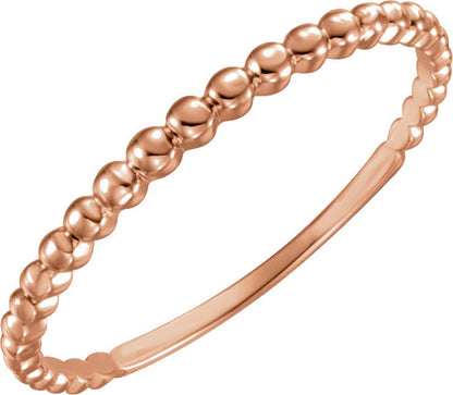 Beaded Stackable Ring - Rose Gold
