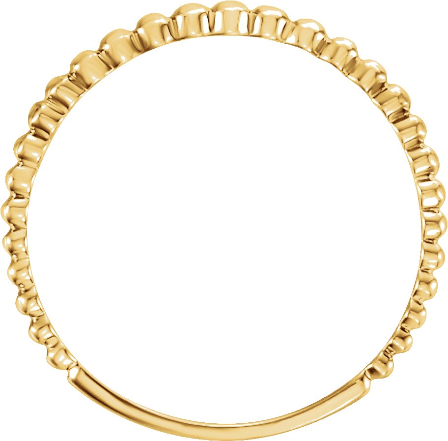 Beaded Stackable Ring - Yellow Gold