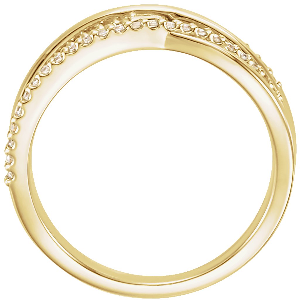 Lab-Grown Diamond Criss-Cross Ring - Yellow Gold - Lab Grown Diamond