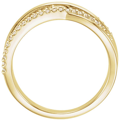 Lab-Grown Diamond Criss-Cross Ring - Yellow Gold - Lab Grown Diamond