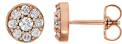 3/8 Ctw Lab-Grown Diamond Earrings With Backs - Rose Gold - Lab Grown Diamond